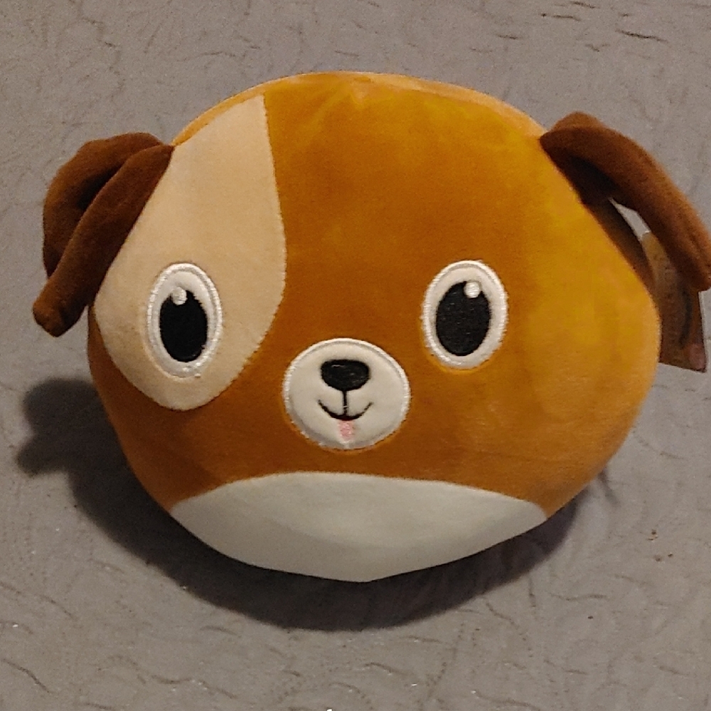 Brown and White Plush Dog Toy